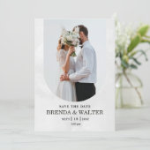 Arched Boho Modern Minimalist Photo Wedding  招待状 (スタンド正面)