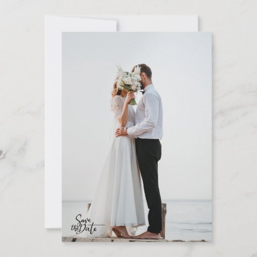 Arched Boho Modern Minimalist Photo Wedding  招待状 (裏面)
