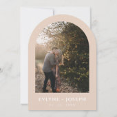 Arched Elegant Floral Blush Herbal Boho Wedding 招待状 (裏面)