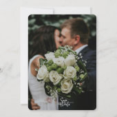 Arched Greenery White Rose Photo Wedding  招待状 (裏面)