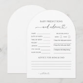 Arched Heart Baby Shower Predictions & Advice Card 招待状 (正面/裏面)