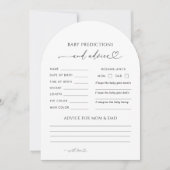 Arched Heart Baby Shower Predictions & Advice Card 招待状 (正面)