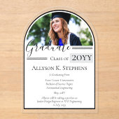 Arched Photoエレガント Grad卒業発表 アクリル招待状 (正面)