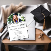 Arched Photoエレガント Grad卒業発表 アクリル招待状