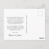 Arched Photo Cream 結婚's Thank You ポストカード (裏面)