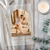 Arched Photo Elegant Script Save the Date アクリル招待状
