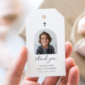 Arched Photo First Communion Boy Thank You ギフトタグ