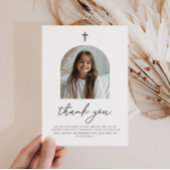 Arched Photo First Communion Girl Thank You 招待状
