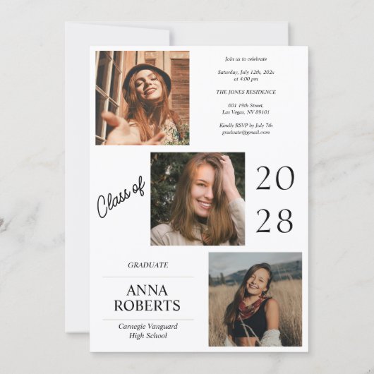 Arched Photo Graduation Invitation 招待状 (裏面)