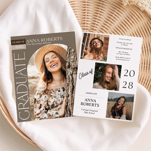 Arched Photo Graduation Invitation 招待状