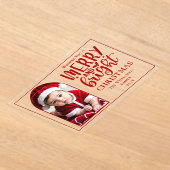 Arched Photo Merry and Bright Holly アクリル招待状 (レイダウン)