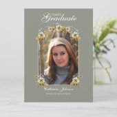 Arched Sage Green Floral Graduation 招待状 (スタンド正面)