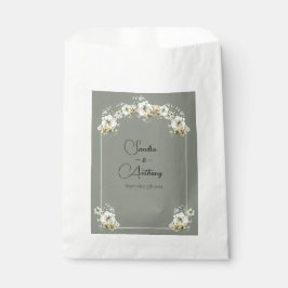 Arched Sage Green Floral wedding favor bag フェイバーバッグ