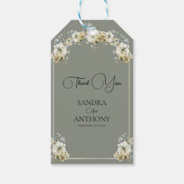 Arched Sage Green Floral Wedding Gift Tags ギフトタグ