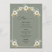 Arched Sage Green Floral Wedding Menu メニュー (正面)