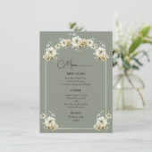 Arched Sage Green Floral Wedding Menu メニュー (スタンド正面)