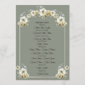 Arched Sage Green Floral Wedding Program プログラム (裏面)