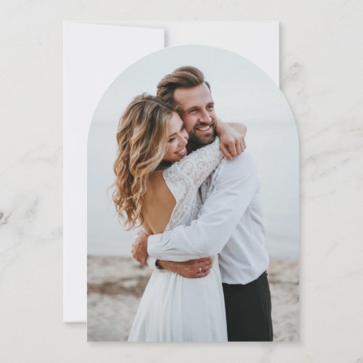 Arched Sage Mountain Photo Wedding Invitation 招待状 (裏面)