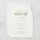Arched Sage Mountain Photo Wedding Invitation 招待状 (正面)