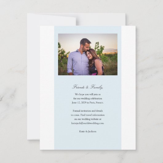 Arched Save the Date Photo Announcement 案内状 (裏面)