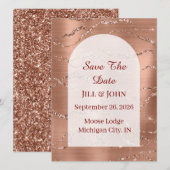 Arched Save The Date Wedding Rose Gold   Card セーブザデート (正面/裏面)