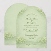Arched Soft Green Wedding Invitation 招待状 (正面/裏面)