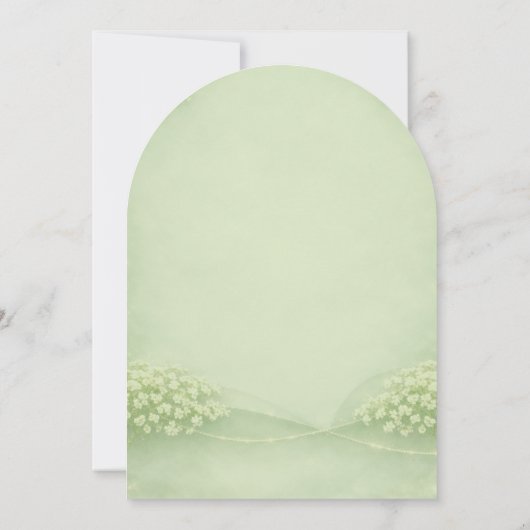 Arched Soft Green Wedding Invitation 招待状 (裏面)