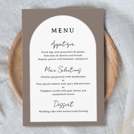 Arched Wedding Reception Menu Custom Dinner Detail メニュー
