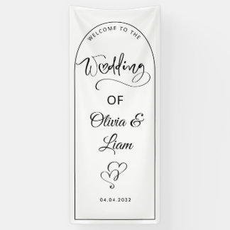 Arched Wedding Welcome Sign, Entrance Backdrop 横断幕