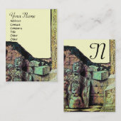 ARCHEO /古代，考古学モノグラム，クリームブラウン 名刺 (正面/裏面)