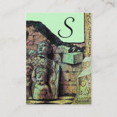 ARCHEO /古代，考古学モノグラム，ブラウングリーン 名刺 (裏面)