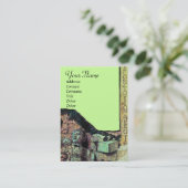 ARCHEO /古代，考古学モノグラム，ブラウングリーン 名刺 (スタンド正面)