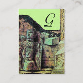 ARCHEO /古代，考古学モノグラム，ブラウングリーン 名刺 (裏面)