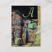 ARCHEO /古代，考古学モノグラム，ブラックグリーン 名刺 (裏面)