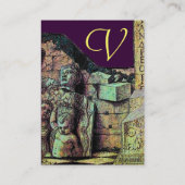 ARCHEO /古代，考古学モノグラム，紫グリーン 名刺 (裏面)