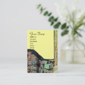 ARCHEO /古代，考古学モノグラム，黄緑 名刺 (スタンド正面)