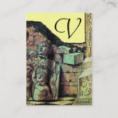 ARCHEO /古代，考古学モノグラム，黄緑 名刺 (裏面)