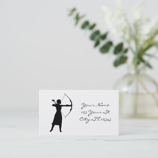 Archerの女性のシルエットThunder_Cove 名刺 (スタンド正面)