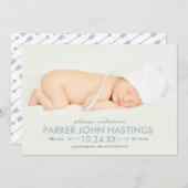 Archerの小さい矢の完全な裁ち切り誕生の発表 案内状 (正面/裏面)