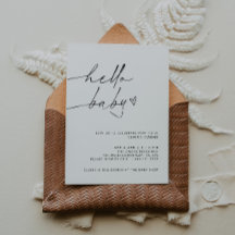 ARCHERミニマリストベビーシャワー招待状