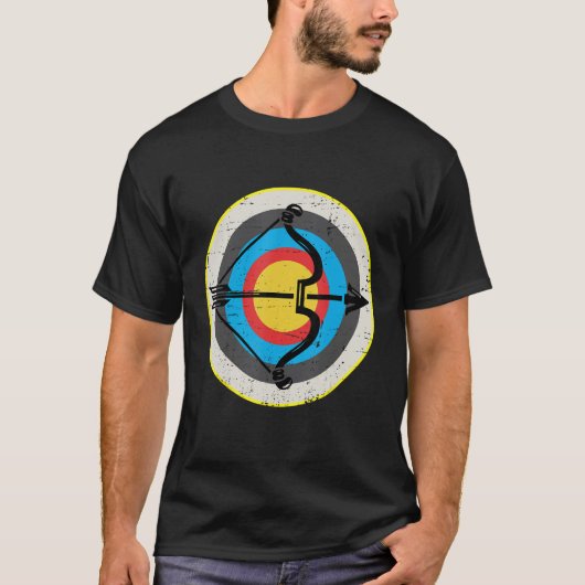 Archer Archery Bow Hunting Bow and Arrow Target Tシャツ (正面)