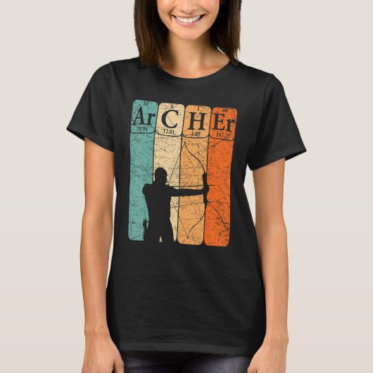 Archer Periodic Table Elements Bow Hunting Archery Tシャツ (正面)