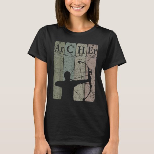 Archer Periodic Table Elements Bow Hunting Archery Tシャツ (正面)