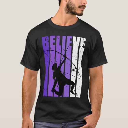 Archery Archer Believe Silhouette Colorful Purple Tシャツ (正面)