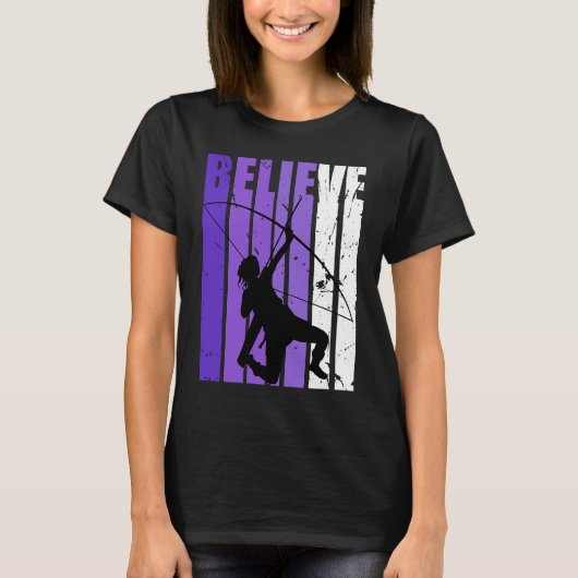 Archery Archer Believe Silhouette Colorful Purple Tシャツ (正面)