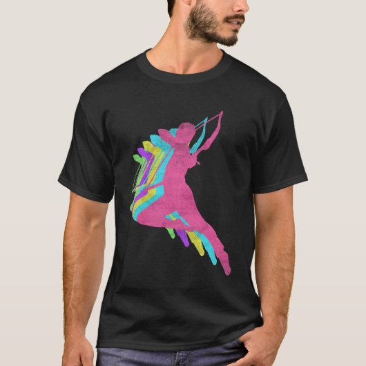Archery Bow and Arrow 80s Colors 1980s Tシャツ (正面)
