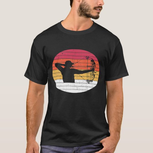 Archery Bow Hunting Vintage Retro Tシャツ (正面)