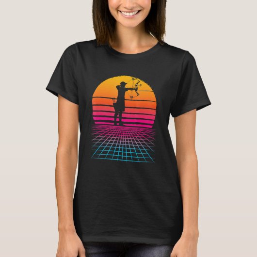 Archery Compound Bow Vaporwave Japanese Aesthetic Tシャツ (正面)