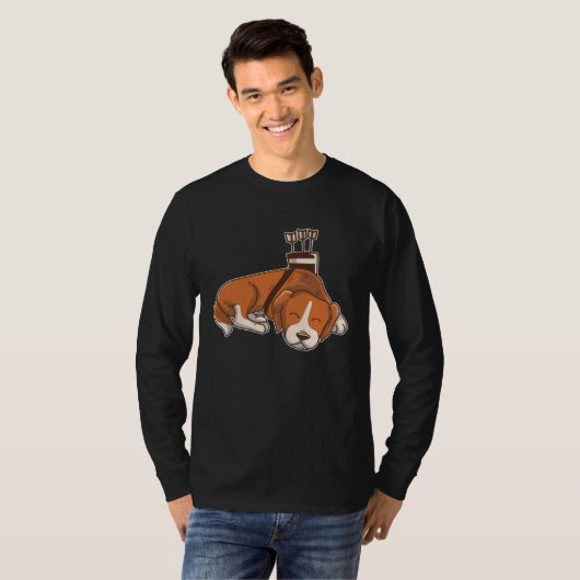 Archery Corgi Sleeping Dog Pet Hunter Kids Tシャツ (正面フル)