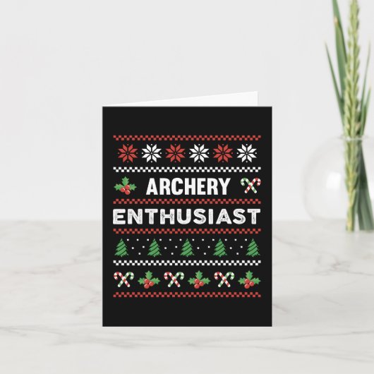 Archery Enthusiast Ugly Christmas Sweater Gift カード (正面)